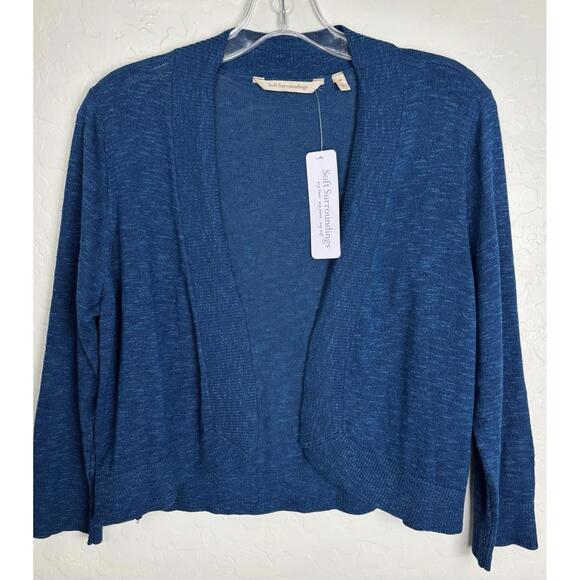 Soft Surroundings Sweaters - Soft Surroundings Playa Bonita Cardigan Shrug Topper M Poseidon‎ Blue 1710